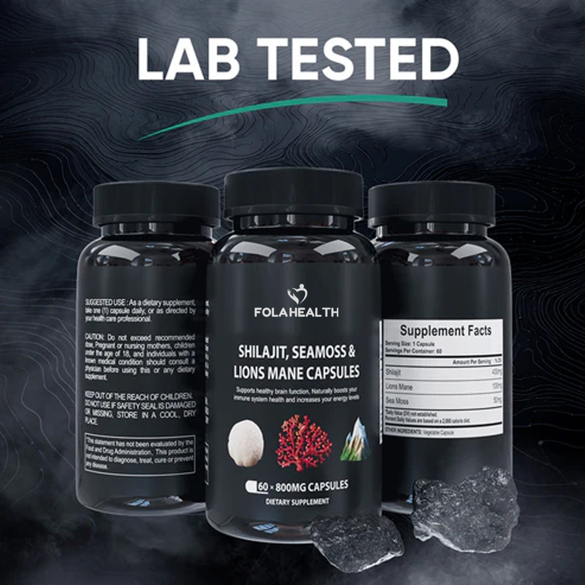 FolaHealth™ - SHILAJIT, SEA MOSS, LION'S MANE CAPSULES